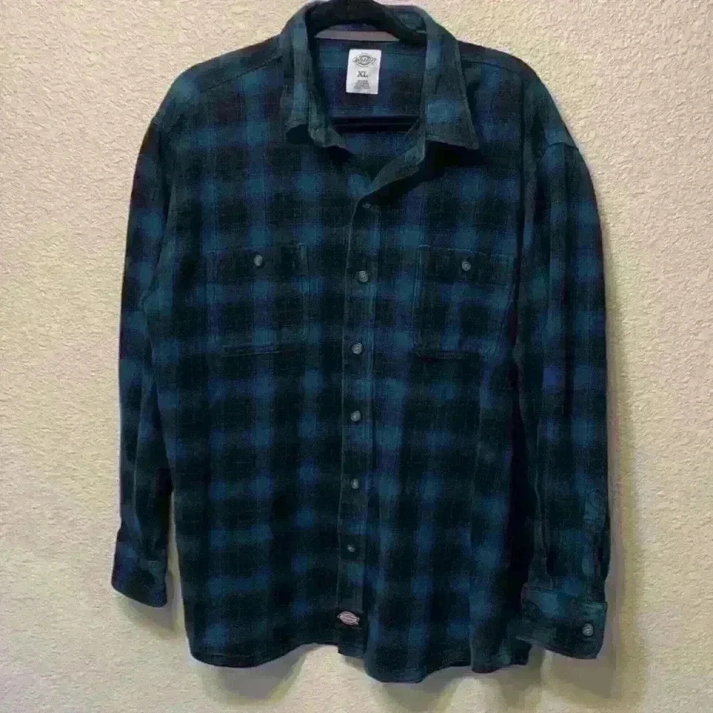 Plaid Dickies Chore Coat sz XL farm ranch fall winter western blue collar cowboy